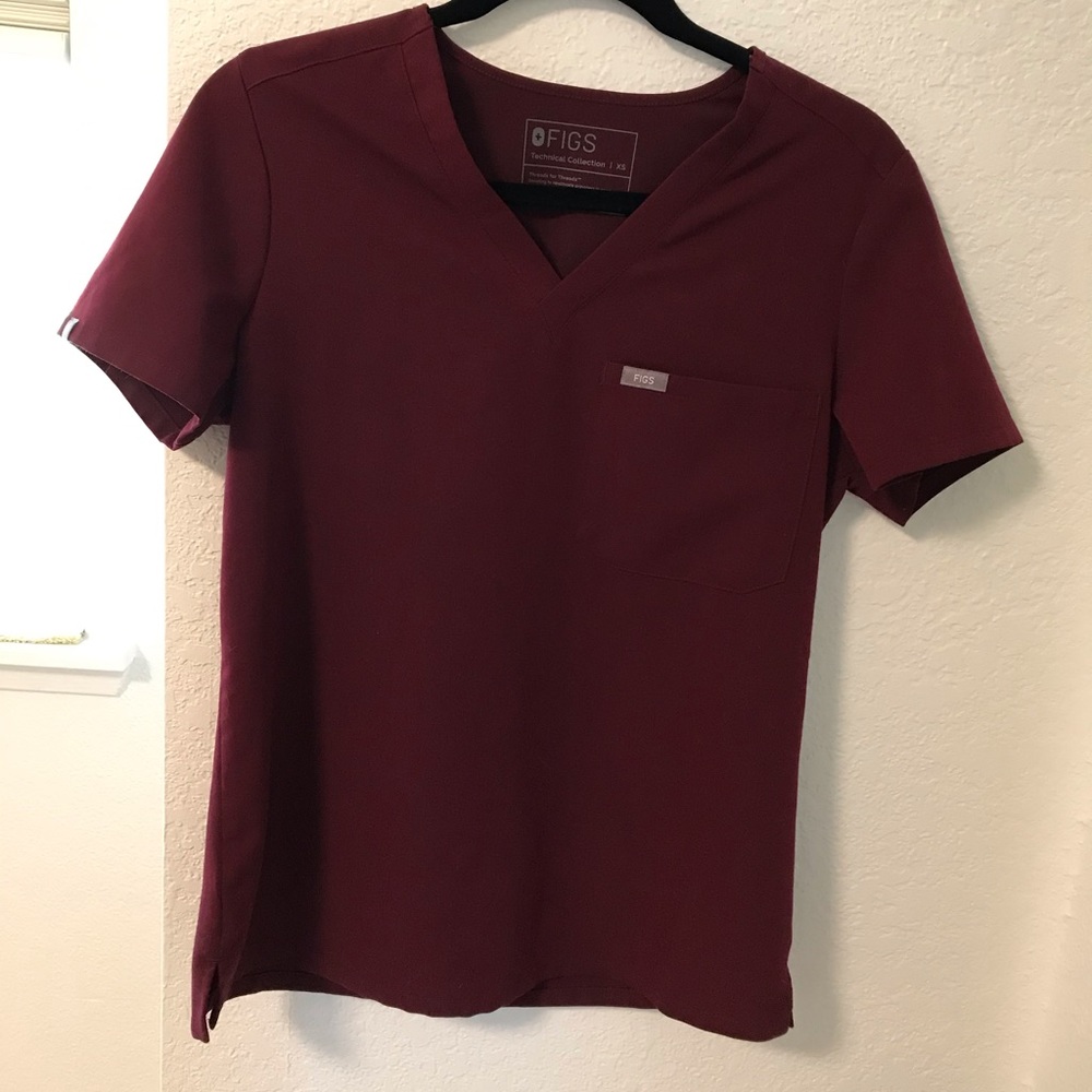 Figs burgundy Catarina top